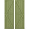 Ekena Millwork Americraft 5-Board Wood 2 Equal Panel Frmd Board-n-Batten Shutters w/Dbl Z-Bar, ARW102BF518X49MGH, PR ARW102BF518X49MGH - alternate 1